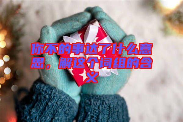 你不的事達(dá)了什么意思，解這個(gè)詞組的含義