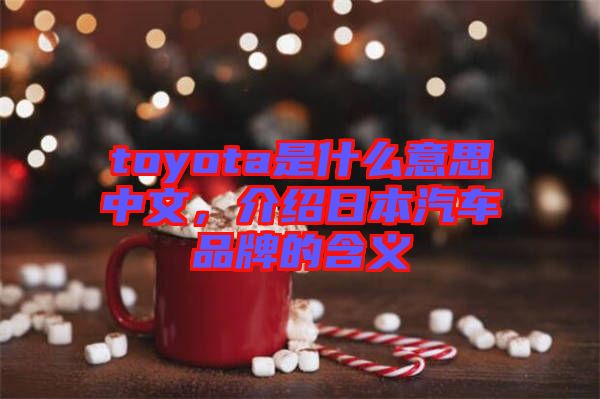 toyota是什么意思中文，介紹日本汽車品牌的含義