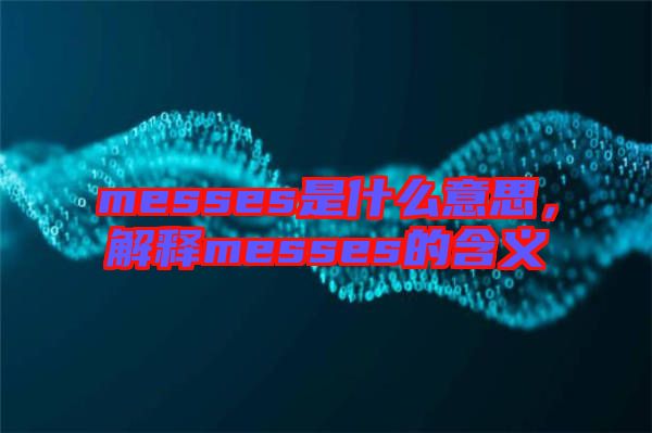 messes是什么意思，解釋messes的含義