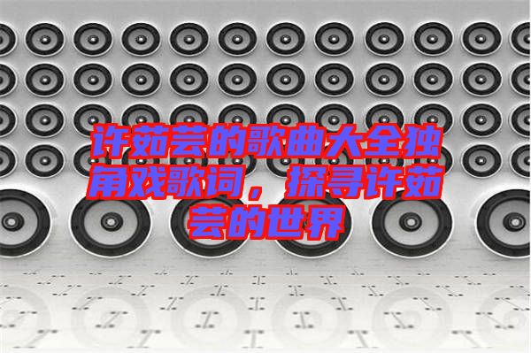 許茹蕓的歌曲大全獨(dú)角戲歌詞，探尋許茹蕓的世界