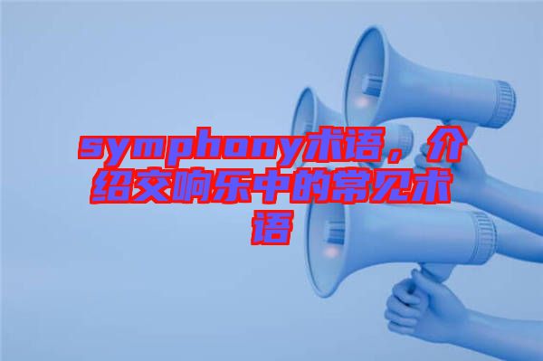 symphony術(shù)語(yǔ)，介紹交響樂(lè)中的常見(jiàn)術(shù)語(yǔ)