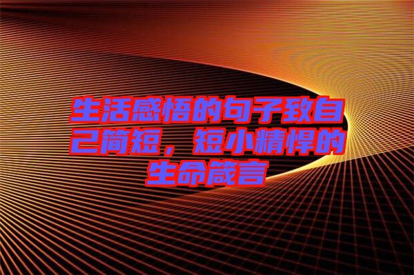 生活感悟的句子致自己簡(jiǎn)短，短小精悍的生命箴言