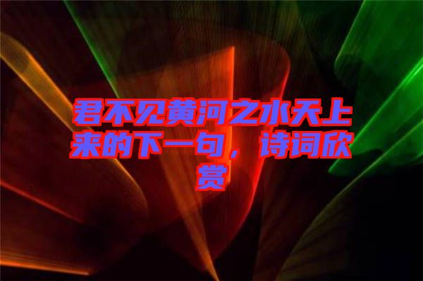 君不見黃河之水天上來的下一句，詩詞欣賞