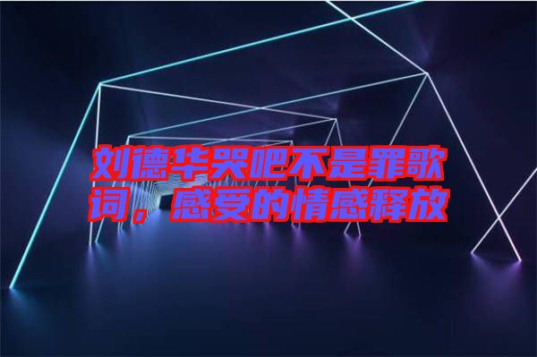 劉德華哭吧不是罪歌詞，感受的情感釋放