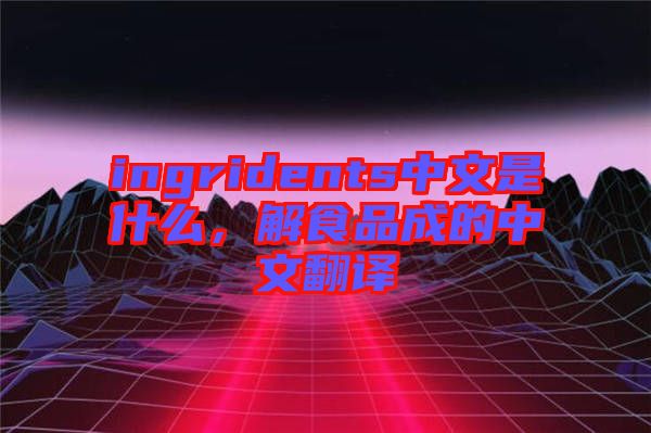 ingridents中文是什么，解食品成的中文翻譯