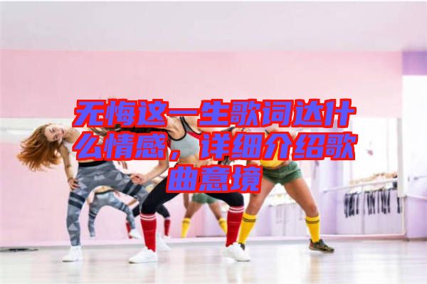 無悔這一生歌詞達什么情感，詳細介紹歌曲意境