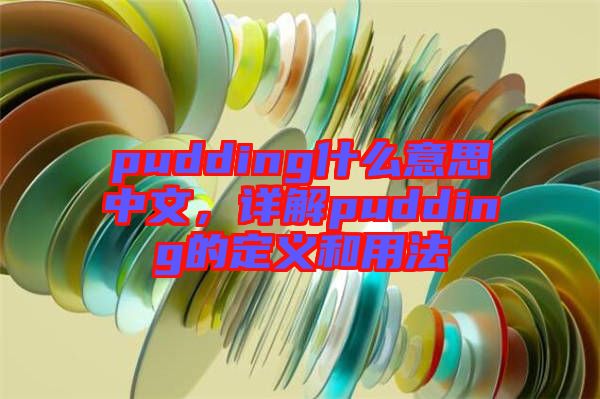 pudding什么意思中文，詳解pudding的定義和用法