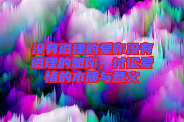 沒有道理的愛你沒有道理的想你，討論愛情的本質(zhì)與意義