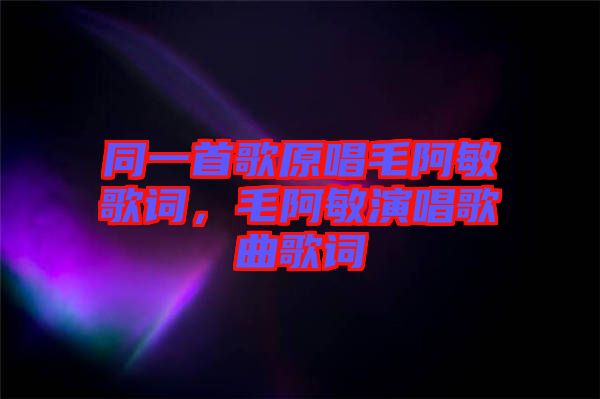 同一首歌原唱毛阿敏歌詞，毛阿敏演唱歌曲歌詞