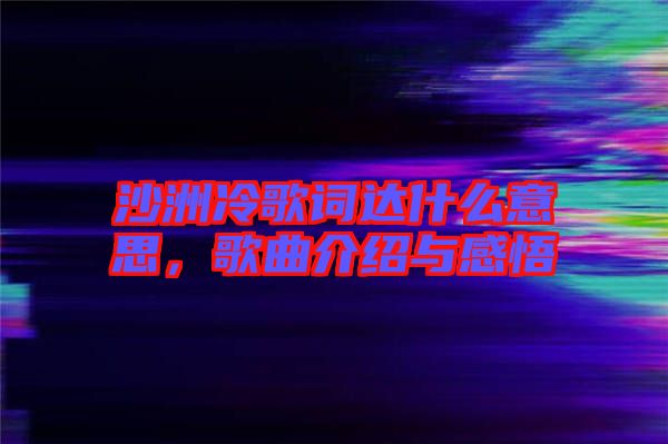 沙洲冷歌詞達(dá)什么意思，歌曲介紹與感悟