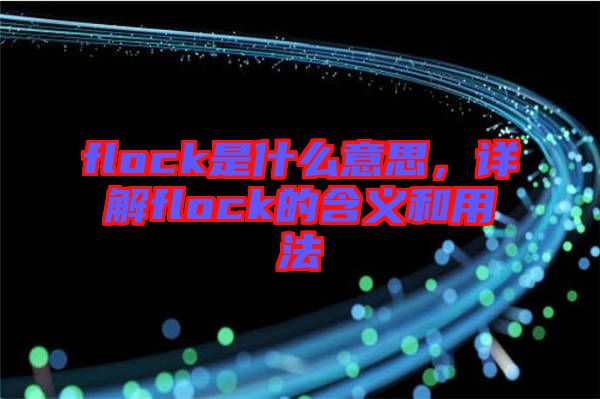 flock是什么意思，詳解flock的含義和用法