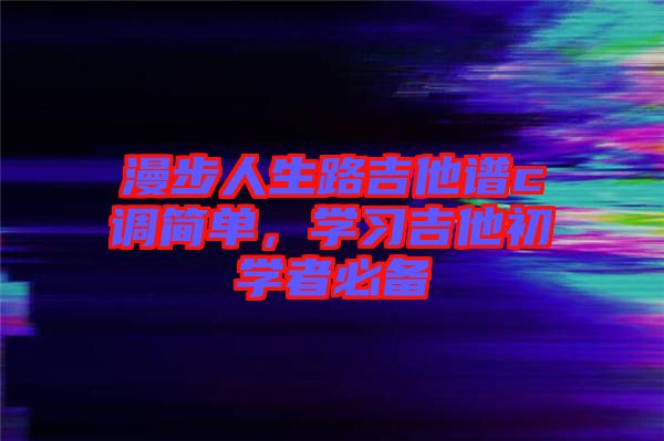 漫步人生路吉他譜c調簡單，學習吉他初學者必備