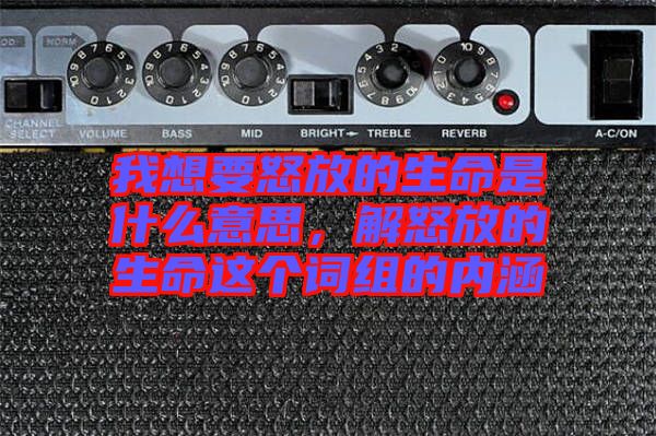 我想要怒放的生命是什么意思，解怒放的生命這個(gè)詞組的內(nèi)涵