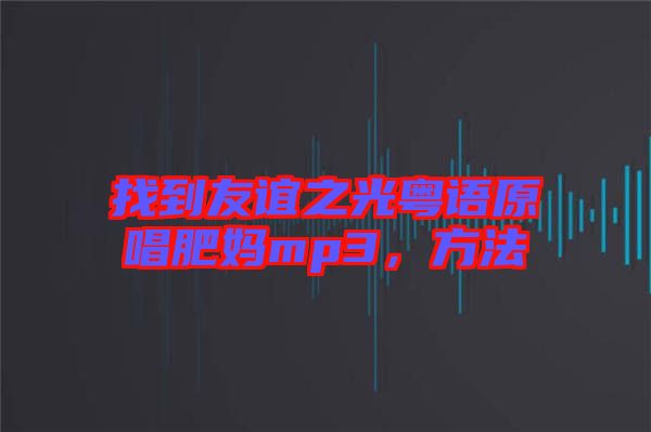 找到友誼之光粵語原唱肥媽mp3，方法