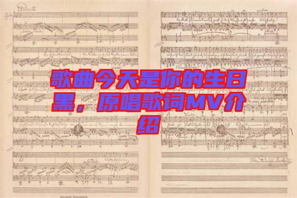 歌曲今天是你的生日黑，原唱歌詞MV介紹