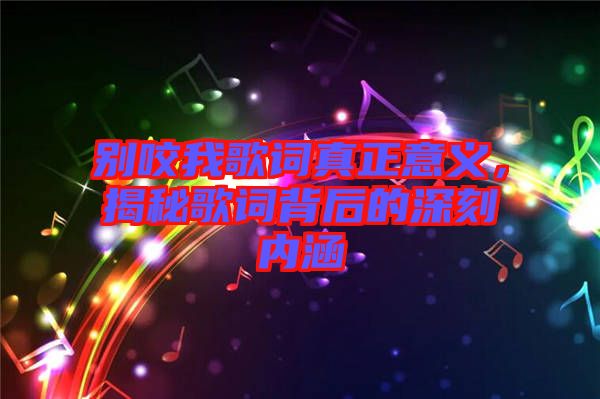 別咬我歌詞真正意義，揭秘歌詞背后的深刻內(nèi)涵