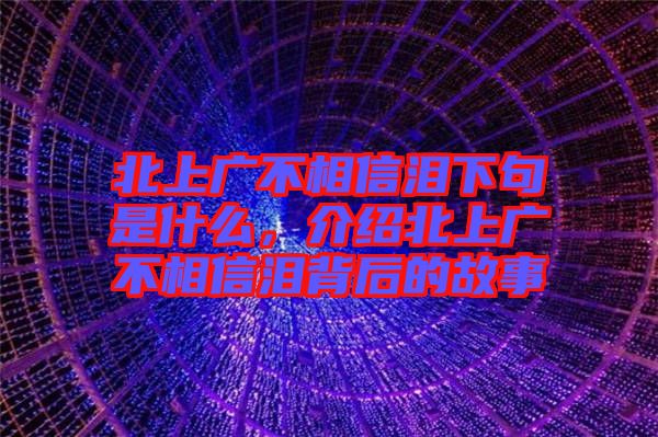 北上廣不相信淚下句是什么，介紹北上廣不相信淚背后的故事