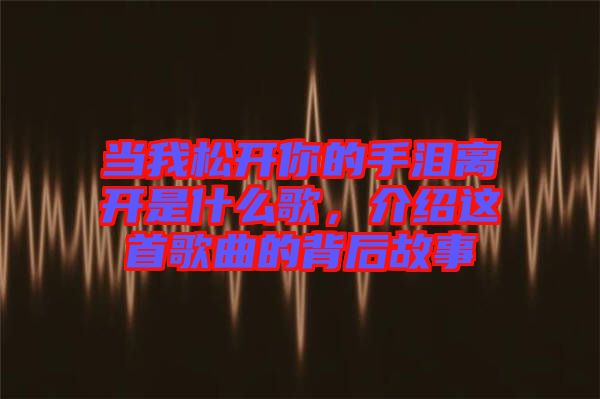 當(dāng)我松開(kāi)你的手淚離開(kāi)是什么歌，介紹這首歌曲的背后故事