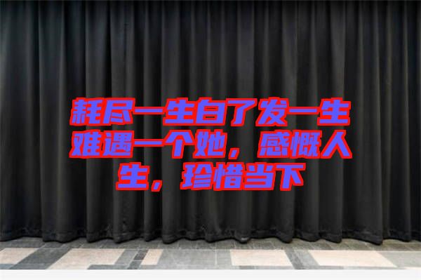 耗盡一生白了發(fā)一生難遇一個她，感慨人生，珍惜當下