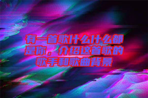 有一首歌什么什么都是你，介紹這首歌的歌手和歌曲背景