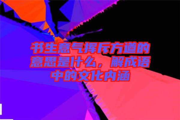 書生意氣揮斥方遒的意思是什么，解成語中的文化內(nèi)涵