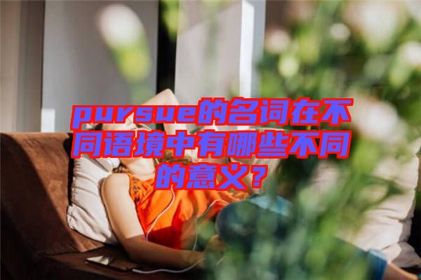 pursue的名詞在不同語境中有哪些不同的意義？