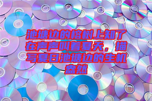 池塘邊的榕樹上知了在聲聲叫著夏天，描寫夏日池塘邊的生機盎然