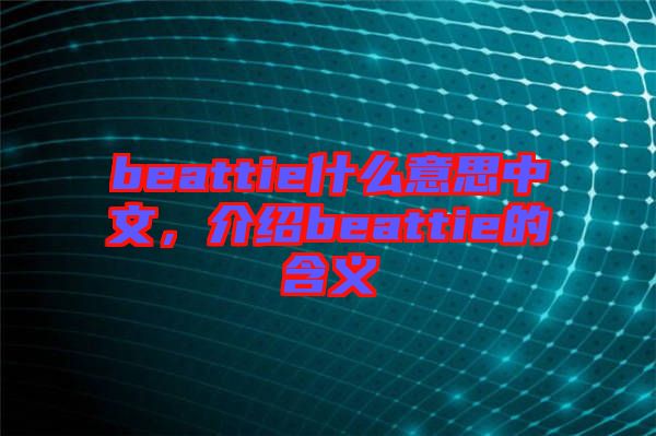 beattie什么意思中文，介紹beattie的含義