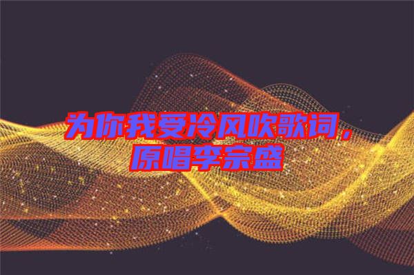 為你我受冷風(fēng)吹歌詞，原唱李宗盛