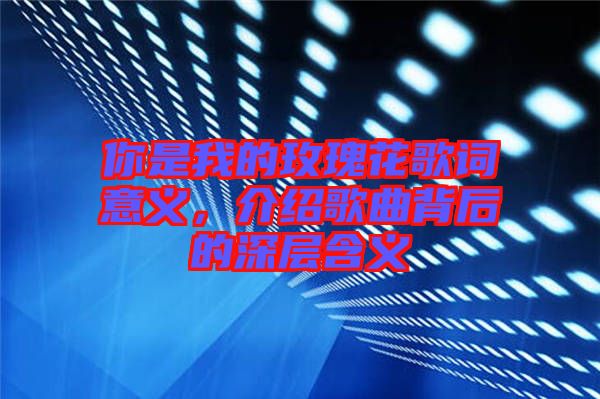 你是我的玫瑰花歌詞意義，介紹歌曲背后的深層含義