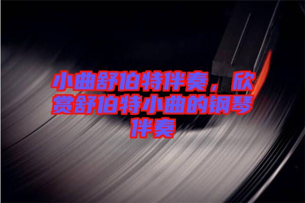 小曲舒伯特伴奏，欣賞舒伯特小曲的鋼琴伴奏