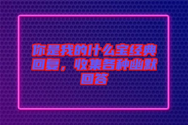 你是我的什么寶經(jīng)典回復(fù)，收集各種幽默回答