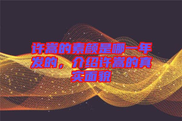 許嵩的素顏是哪一年發(fā)的，介紹許嵩的真實面貌