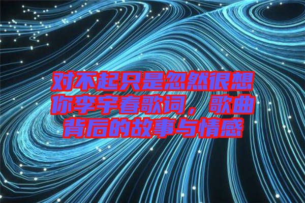 對不起只是忽然很想你李宇春歌詞，歌曲背后的故事與情感