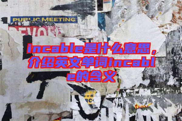 incable是什么意思，介紹英文單詞incable的含義