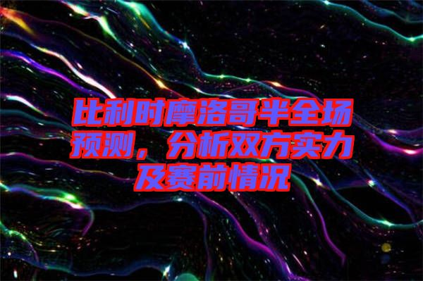 比利時摩洛哥半全場預(yù)測，分析雙方實(shí)力及賽前情況