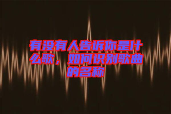 有沒(méi)有人告訴你是什么歌，如何識(shí)別歌曲的名稱(chēng)