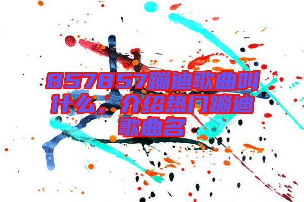 857857蹦迪歌曲叫什么，介紹熱門蹦迪歌曲名