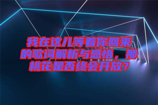 我在這兒等著你回來的歌詞解析與感悟，那桃花是否終會開放？