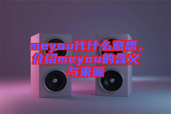 meyou代什么意思，介紹meyou的含義與來源