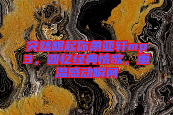 突然想起你蕭亞軒mp3，回憶經(jīng)典情歌，重溫感動(dòng)瞬間