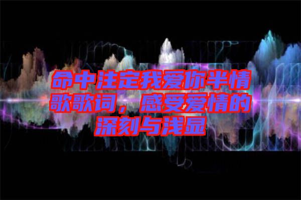 命中注定我愛你半情歌歌詞，感受愛情的深刻與淺顯