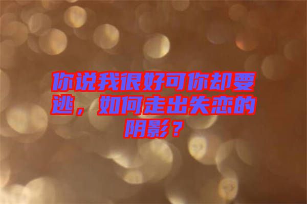 你說我很好可你卻要逃，如何走出失戀的陰影？