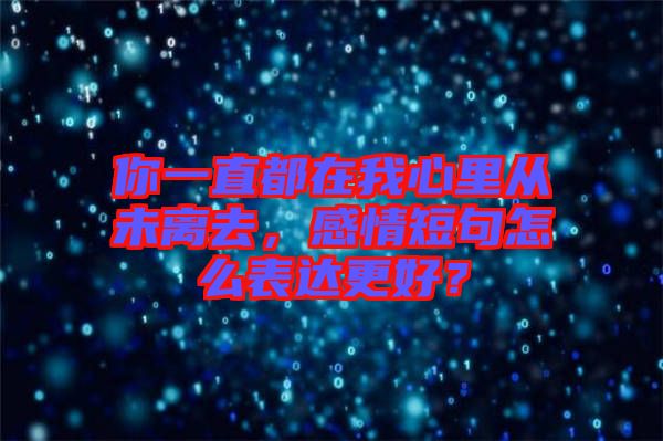 你一直都在我心里從未離去，感情短句怎么表達(dá)更好？