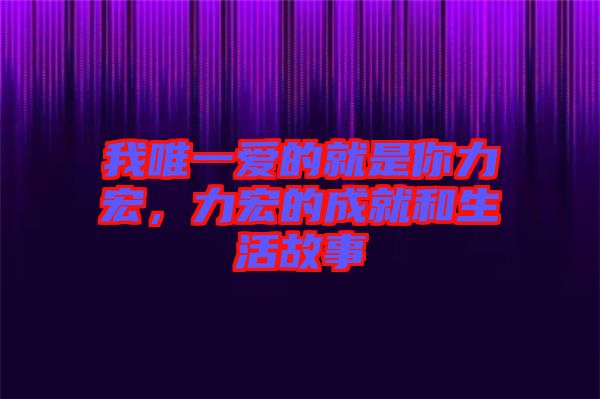 我唯一愛的就是你力宏，力宏的成就和生活故事