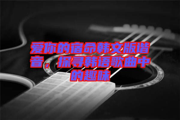 愛你的宿命韓文版諧音，探尋韓語歌曲中的趣味