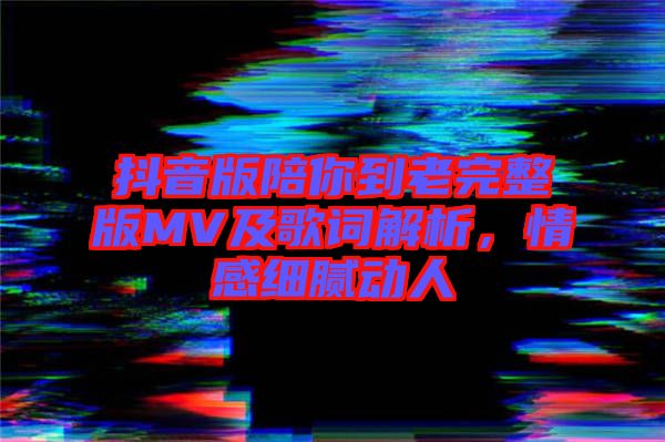 抖音版陪你到老完整版MV及歌詞解析，情感細(xì)膩動(dòng)人