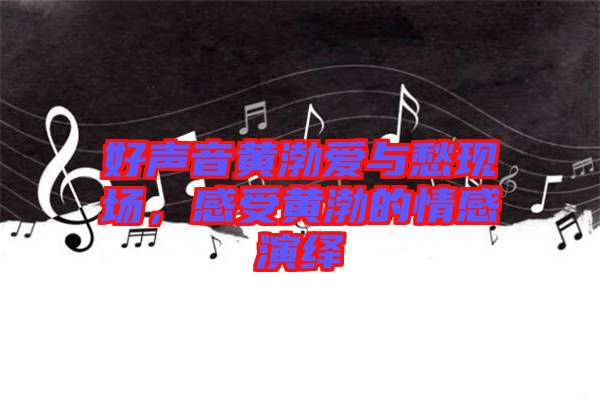 好聲音黃渤愛與愁現(xiàn)場，感受黃渤的情感演繹