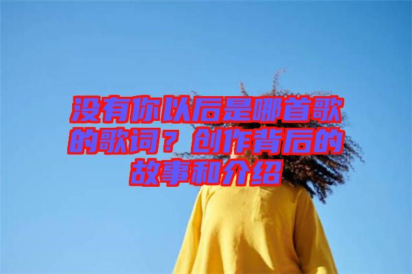 沒有你以后是哪首歌的歌詞？創(chuàng)作背后的故事和介紹