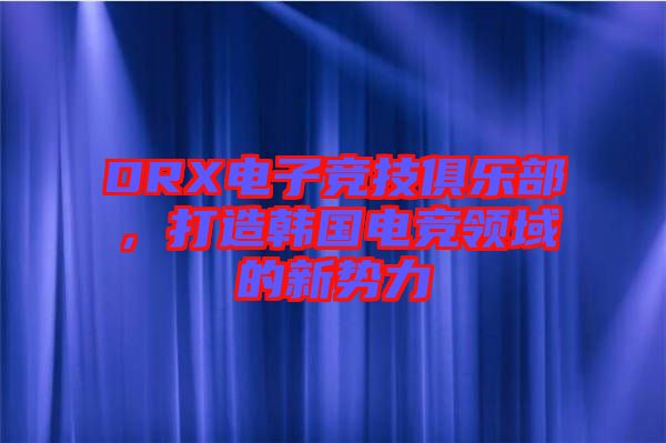 DRX電子競(jìng)技俱樂部，打造韓國電競(jìng)領(lǐng)域的新勢(shì)力